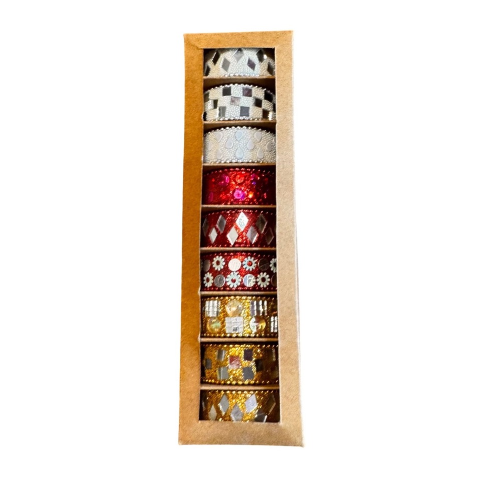 Ten Thousand Villages Fire Sparkle Tealight Holders Set of 9 Mosaic Mirror India